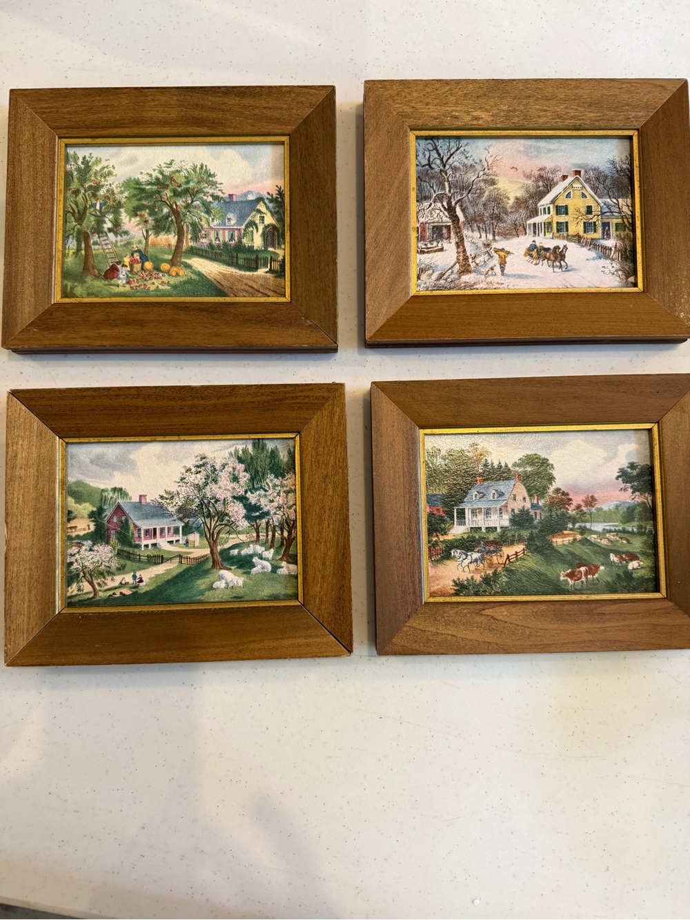 Currier and Ives framed prints